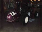 Wolfman's purple metal flake sprint car on display in Lubbock, 1972.